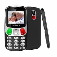 MB800 Senior, jednoduchý mobilní telefon pro seniory, SOS tlačítko, nabíjecí stojánek, 2 SIM, výkonná baterie, černý