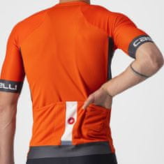 Castelli Pánský cyklistický dres Entrata VI Jersey Fiery Red/Dark Gray-Ivory oranžová XXL