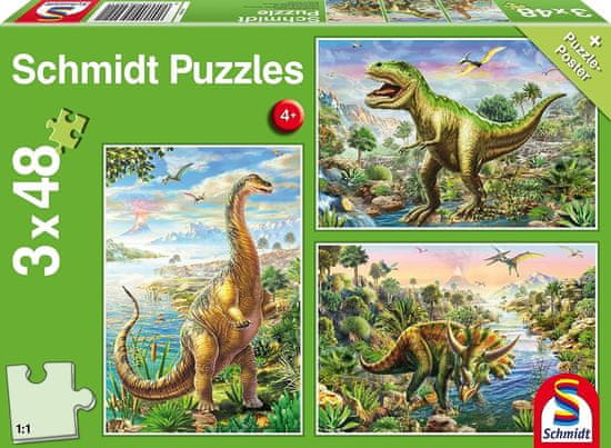 Schmidt Puzzle Dinosauří dobrodružství 3x48 dílků