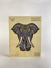 Woodly Dřevěné puzzle – Ancient Mammoth - slon , L
