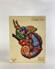 Woodly Dřevěné puzzle – Adventurous Chameleon, L