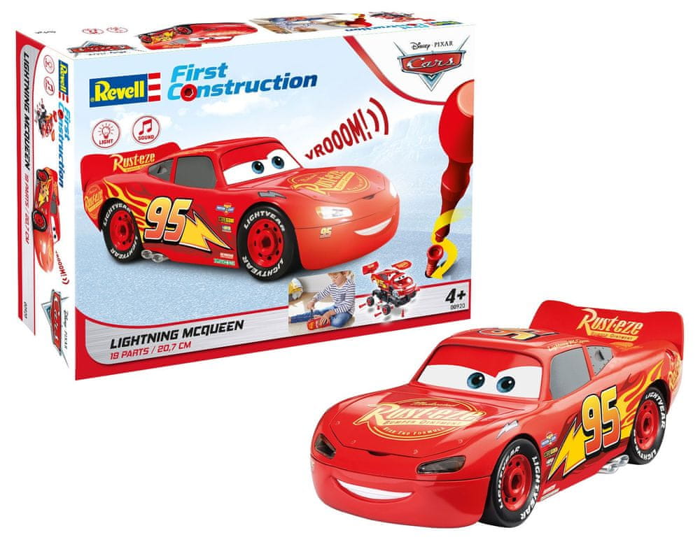 Revell First Construction auto 00920 - Lightning McQueen (světelné a zvukové efekty) (1:20)