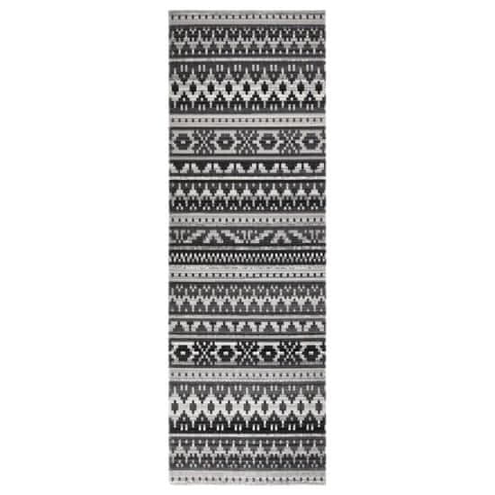 shumee Venkovní koberec hladce tkaný 80 x 250 cm tmavě šedý