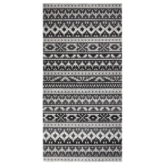 shumee Venkovní koberec hladce tkaný 100 x 200 cm tmavě šedý