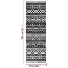 Vidaxl Venkovní koberec hladce tkaný 80 x 250 cm tmavě šedý
