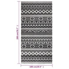Greatstore Venkovní koberec hladce tkaný 100 x 200 cm tmavě šedý