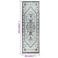 shumee Venkovní koberec hladce tkaný 80 x 250 cm zelenošedý