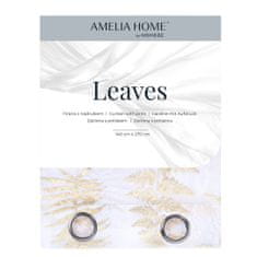 AmeliaHome Záclona Leaves bílá/zlatá, velikost 140x250