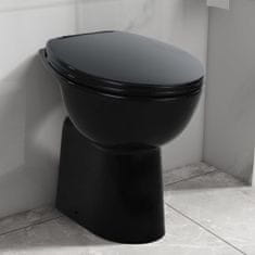 Greatstore Vysoké WC bez okraje měkké zavírání o 7 cm vyšší keramika černé