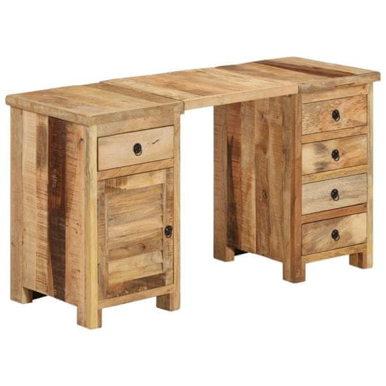 Greatstore Psací stůl se skříňkami masivní mangovníkové dřevo 140x50x77 cm