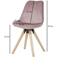 Bruxxi Jídelní židle Ruby (SET 2 ks), růžová