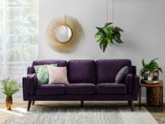 Beliani Elegantní fialová čalouněná pohovka pro 3 LOKKA