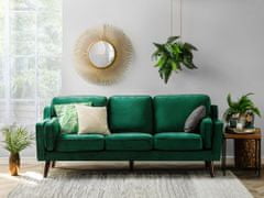 Beliani Elegantní zelená čalouněná pohovka pro 3 LOKKA
