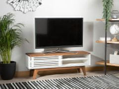 Beliani Televizní stolek bílý / dřevěný TOLEDO