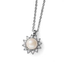 Oliver Weber Půvabný rhodiovaný náhrdelník s perličkou Rush 12265R