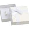 Bílá dárková krabička na soupravu šperků s mašlí AT-5/A1