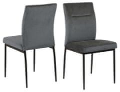 Design Scandinavia Jídelní židle Demi (SET 2ks), samet, tmavě šedá