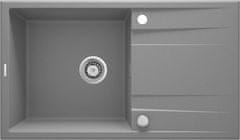 Deante Granitový dřez s excentrem Eridan 860.0E Barvy: šedá, černá metalická. - Grey metallic