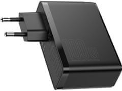 BASEUS GaN2 Pro rychlonabíjecí adaptér 2x Type-C + 2x USB-A 100W CCGAN2P-L01 černá