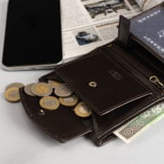 NANDY Nová pánská kožená peněženka Zabezpečení RFID - hnědá
