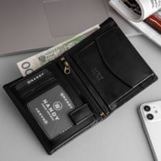 NANDY Nová pánská kožená peněženka Zabezpečení RFID - černá