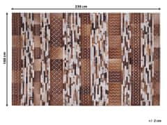 Beliani Hnedý kožený koberec 160 x 230 cm HEREKLI