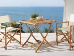 Beliani Bambusový kávový stolek 70 x 70 cm světlé dřevo SPELLO