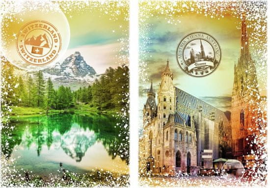 Grafika Puzzle Cesta kolem světa: Rakousko a Švýcarsko 2000 dílků