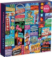 Galison Čtvercové puzzle Motelové poutače 500 dílků