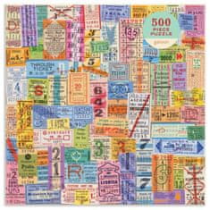 Galison Čtvercové puzzle Staré cestovní lístky 500 dílků