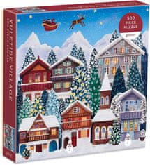 Galison Čtvercové puzzle Vánoční vesnice 500 dílků