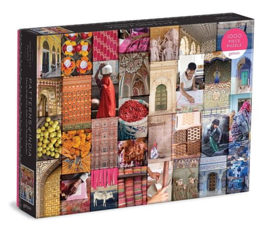 Galison Puzzle Vzory Indie: Cesta barvami, textiliemi a živostí Rádžasthánu 1000 dílků