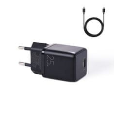 Joyroom Mini Fast Charger síťová nabíječka USB-C PD 25W + kabel USB-C / USB-C, černá