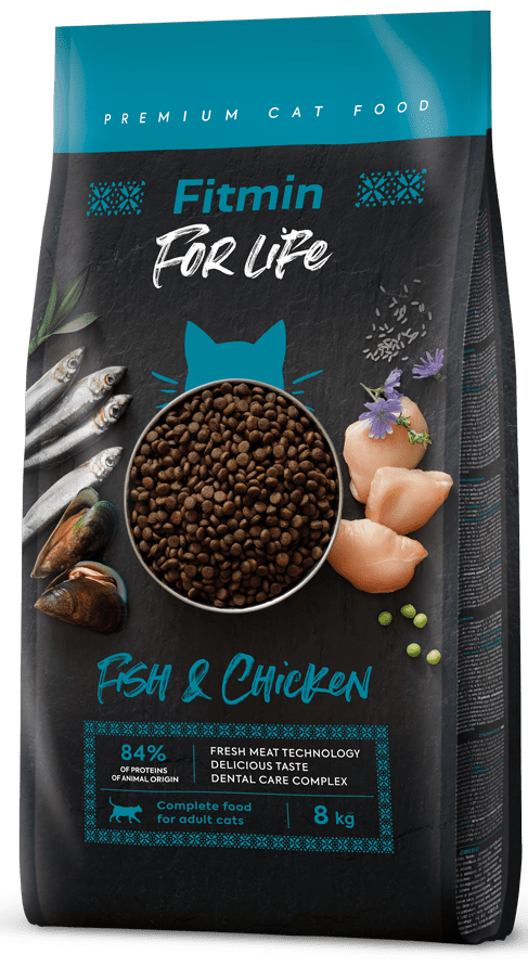 Levně Fitmin cat For Life Adult Fish and Chicken 8 kg