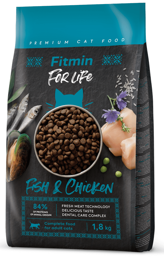 Levně Fitmin cat For Life Adult Fish and Chicken 1,8 kg