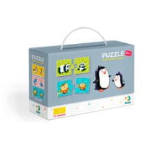 DoDo Puzzle Duo 12x2 dílků, sada 2 balení Co jedí zvířátka a Maminky a děti