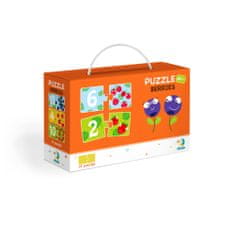 Puzzle Duo 12x2 dílků, sada 2 balení Zvířátka a Čísla a Ovoce