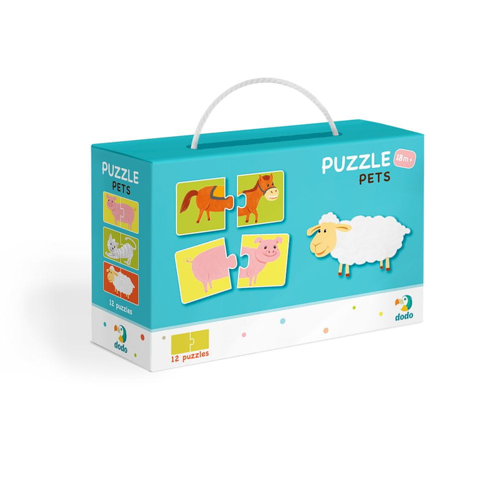 DoDo Puzzle Duo 12x2 dílků, sada 2 balení Zvířátka a Čísla a Ovoce