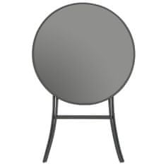 Petromila Skládací bistro stůl šedý 60 x 70 cm sklo a ocel