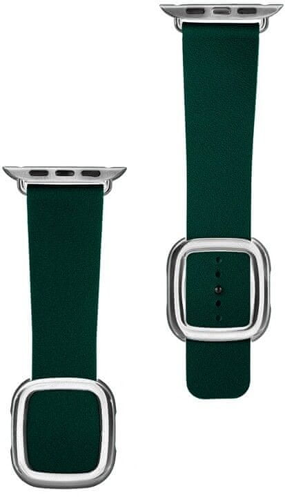 Levně Coteetci Kožený magnetický řemínek Nobleman pro Apple Watch 38/40/41mm, zelený