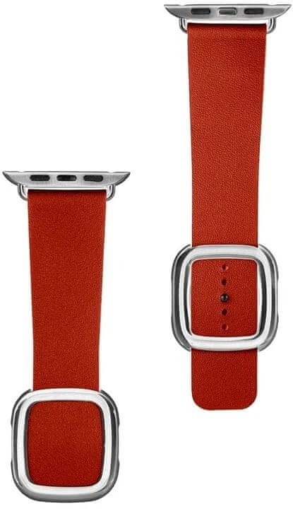 Coteetci Kožený magnetický řemínek Nobleman pro Apple Watch 38/40/41mm, červený