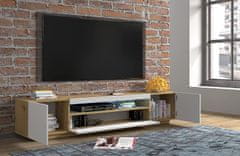 Homlando TV stolek AURA 200 cm univerzální: závěsné, stojící řemeslný dub / bílá mat