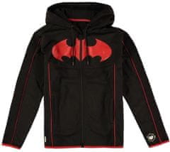 CurePink Pánská mikina DC Comics|Batman: Red Logo (M) černý polyester
