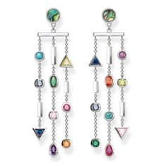 Thomas Sabo Náušnice "Barevné kameny" , H2041-983-7, Sterling Silver, 925 Sterling silver, synthetic corundum, abalone mother-of-pearl, synthetic spinel, glass-ceramic stone, simulated, zirconia