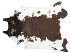 Beliani Koberec z umělé hovězí kůže 150 x 200 cm bílý / hnědý BOGONG