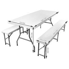 Malatec Skládací stůl 180 cm s lavicemi MALATEC - 3257