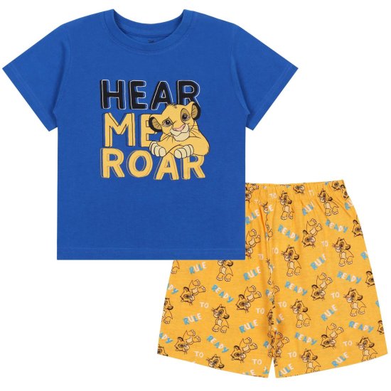 Disney Chlapecké modro-žluté pyžamo s krátkým rukávem SIMBA, Lví král DISNEY
