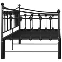 Greatstore Rám vysouvací postele/pohovky černý kovový 90 x 200 cm