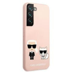 Karl Lagerfeld KLHCS22MSSKCI hard silikonové pouzdro Samsung Galaxy S22 PLUS 5G light pink Silicone Ikonik Karl & Choupette