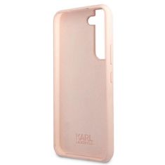 Karl Lagerfeld KLHCS22MSSKCI hard silikonové pouzdro Samsung Galaxy S22 PLUS 5G light pink Silicone Ikonik Karl & Choupette
